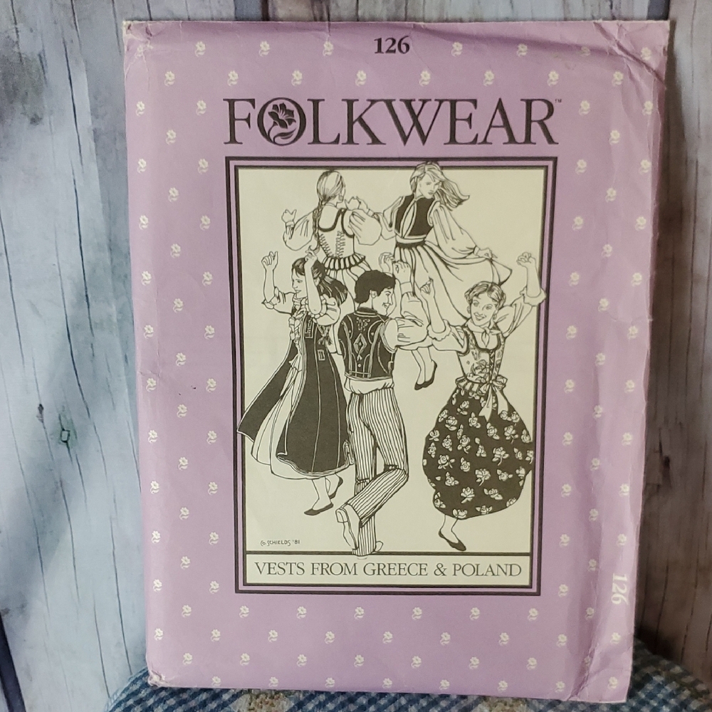 Folkwear Vests from Greece & Poland Pattern # 126 Un-used